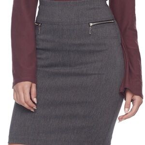 Joe Benbasset Charcoal Pencil Skirt XL with Zipper Detail